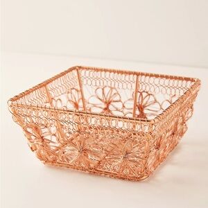 Anthropologie Copper Floral Basket